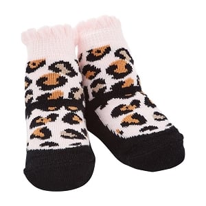 BLack Leopard Bow Socks 