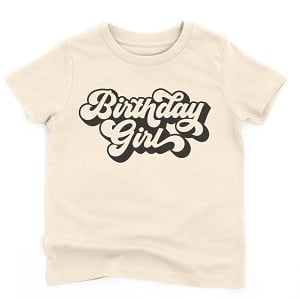 Birthday Girl Tee- Natural/Black