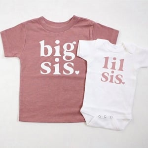 Lil Sis Onesie - White & Mauve