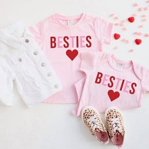 Pink Heart Bestie Onesie