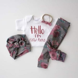 Personalized Hello I'm New Here - Rose Glitter