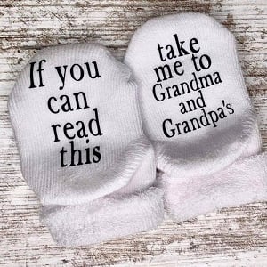 Take Me to Grandma and Grandpas Baby Socks 