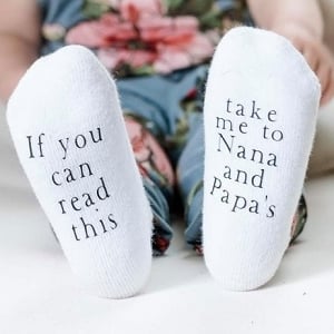 Take Me to Nana and Papas Baby Socks