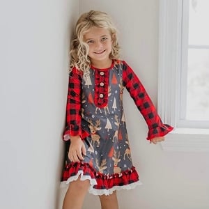 Holiday Deer Lounge Gown Set