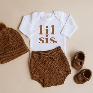 Lil Sis Onesie - Camel