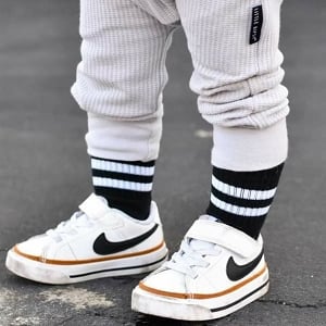 Striped Socks - Black/White  