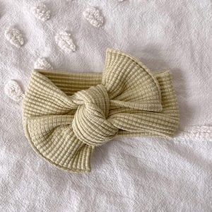 Mini Waffle Tie on Headwrap - Chartreuse