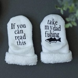 Take My Dad Fishing Baby Socks  