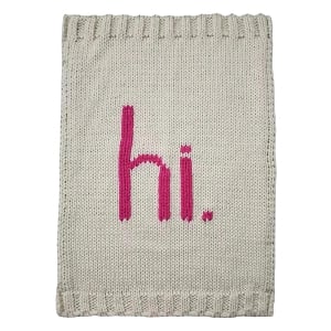 hi. Hand Knit Blanket - Neon Pink