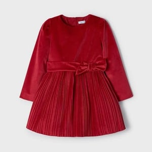 Mayoral Pleated Velvet Dress 