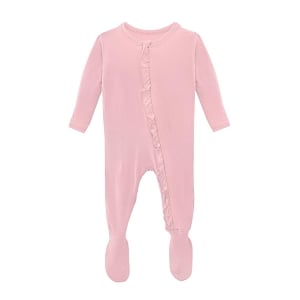 Kickee Pants Classic Ruffle Footie with Zipper - Lotus