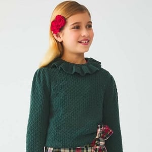 Abel & Lula Ruffled Collar Sweater 