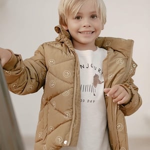 Rylee & Cru Ski Puffer Jacket - Smiley Chartreuse