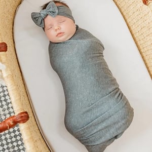 Knit Swaddle Blanket - Slate