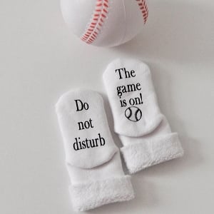 Do Not Disturb The Game Is On Baseball Baby Socks