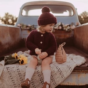 Knit Cardigan - Plum