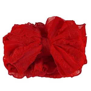 Ruffled Headband - Bright Red
