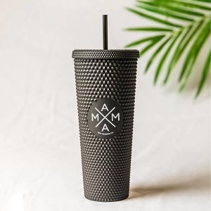 Mama X Studded Plastic Tumbler - Matte Black