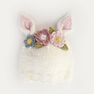  Flower Bunny Beanie White/Multi