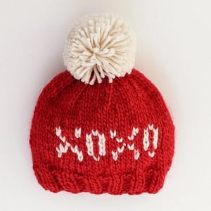   XOXO Red Valentine's Day Hand Knit Beanie Hat