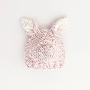   Bunny Ears Blush Beanie Hat