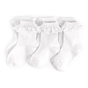 Little Stocking Co. White Lace Midi Baby Sock Set 