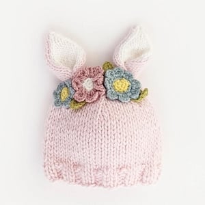  Flower Bunny Beanie Blush/Multi