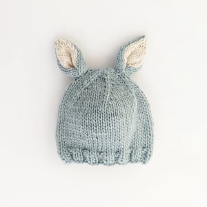   Bunny Ears Blue Beanie Hat