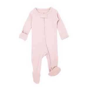 Organic 2-Way Zip Footie - Blush