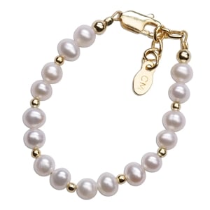 CM Brynn - 14K Gold Plated Pearl Baby and Kids Bracelet