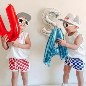 Retro Checkered Shorts - Red