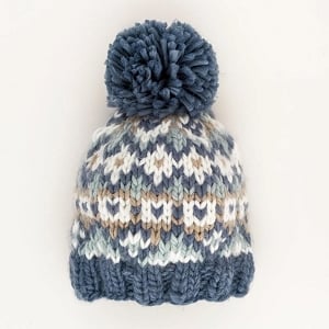 Fairisle Slate Beanie Hat