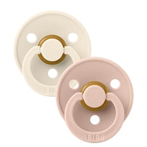 BIBS Pacifier 2 Pack Natural Rubber Latex - Ivory/Blush