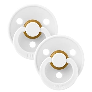 BIBS Pacifier 2 Pack Natural Rubber Latex - White/White