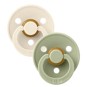 BIBS Pacifier 2 Pack Natural Rubber Latex - Ivory/Sage