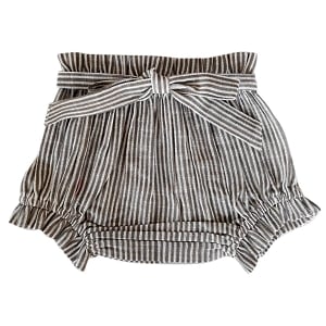 Linen Tie Bloomer - Brown Stripe