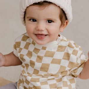 Rylee & Cru Relaxed Tee - Sand Check