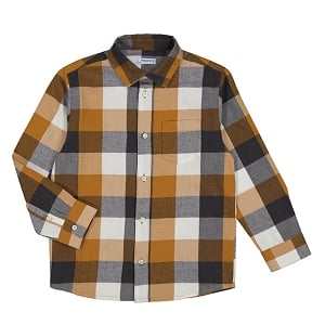 Long Sleeve Orange Plaid Flannel