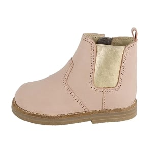 Leather Boot with Elastic Side - Blush