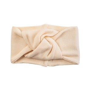 Waffle Knotted Headband - Coconut Milk