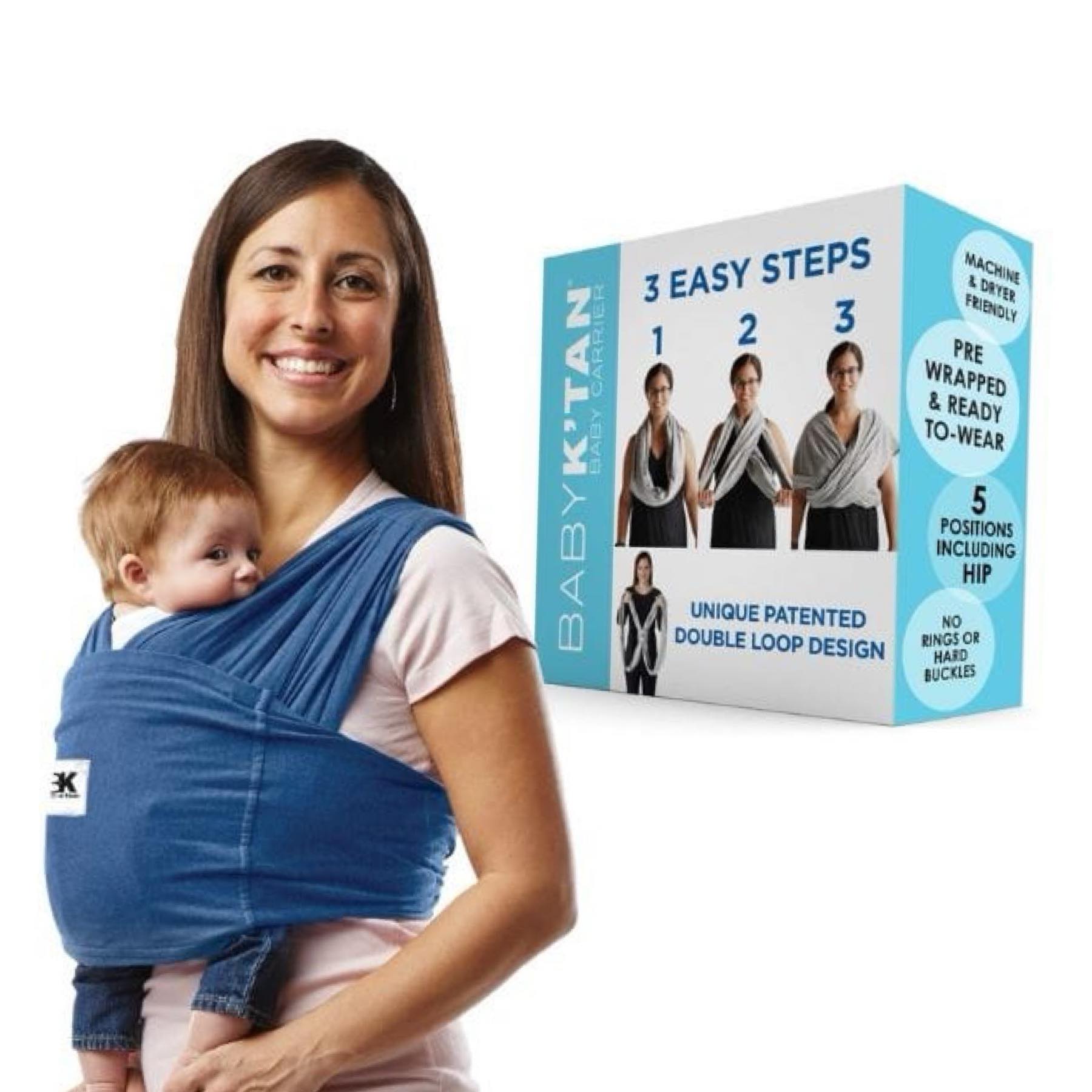 Baby K’tan Pre-Wrapped - Ready To Wear Baby Carrier - Original Denim