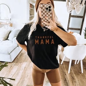 Thankful Mama Tee - Black