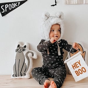 L'oved Baby Kids' Organic Long Sleeve PJ Set - Boo