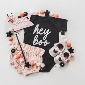 Hey Boo Script Baby Bodysuit 