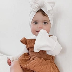 Dolly Suspender Bubble Romper - Praline Corduroy