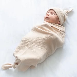 Organic Waffle Cocoon Swaddle - Weave/Oatmeal