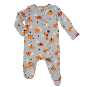 Pumpkins & Ghosts 2 Way Zipper Footies 