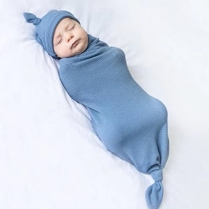 Organic Waffle Cocoon Swaddle - Weave/Pacific