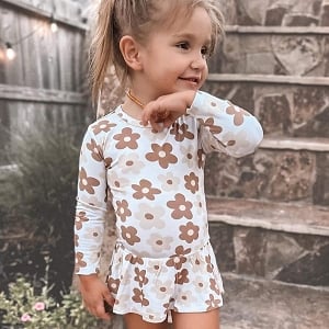 Autumn Floral Twirl Bodysuit Dress