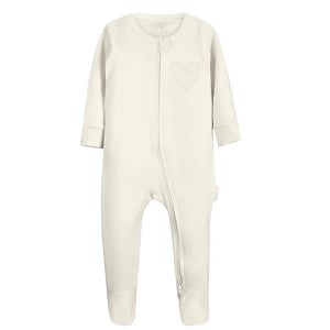 Unbleached & Undyed Organic Zipper Footie